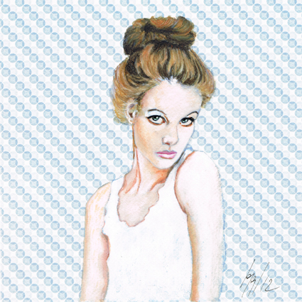 Les "Simone" - 3. Technique mixte sur carton (acrylique, pastels, crayons) | 20x20 cm | 2015 | daté et signé, vendu avec certificat d'authenticité.